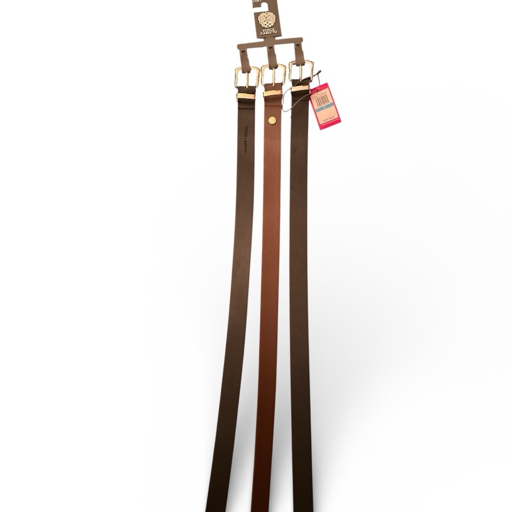 Vince Camuto black and brown Belts with Shiny Buckles